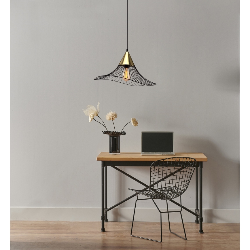 Hanglamp aan een koord ALURA 1xE27/60W/230V diameter 50 cm zwart