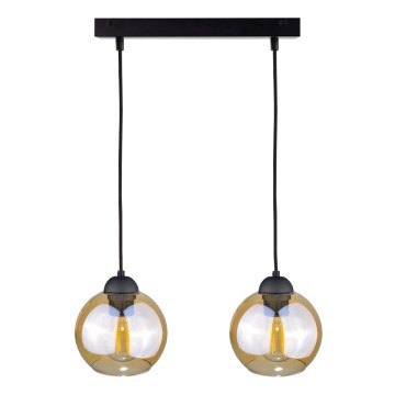 Hanglamp aan een koord AMBRE BLACK 2xE27/60W/230V