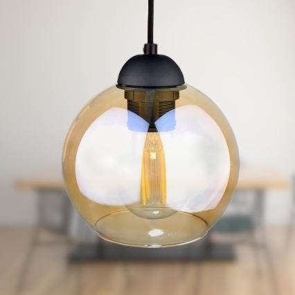 Hanglamp aan een koord AMBRE BLACK 3xE27/60W/230V