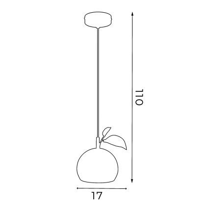 Hanglamp aan een koord APPLE 1xE27/15W/230V geel