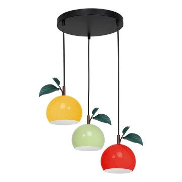 Hanglamp aan een koord APPLE 3xE27/15W/230V kleurrijk
