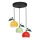 Hanglamp aan een koord APPLE 3xE27/15W/230V kleurrijk