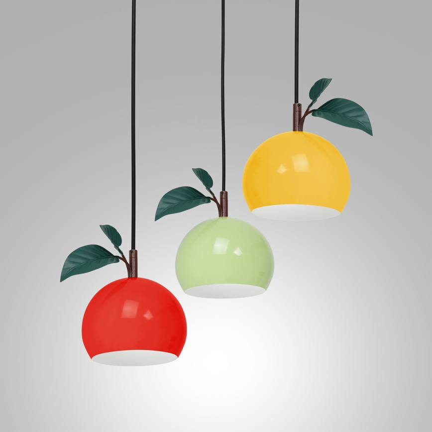 Hanglamp aan een koord APPLE 3xE27/15W/230V kleurrijk