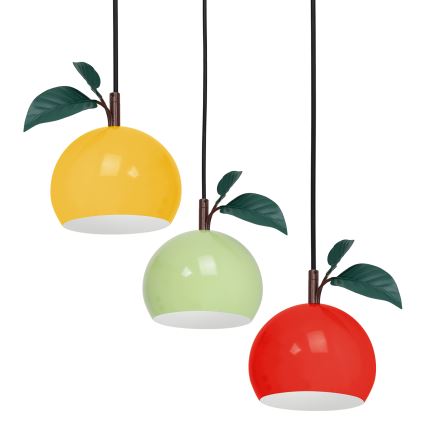 Hanglamp aan een koord APPLE 3xE27/15W/230V kleurrijk