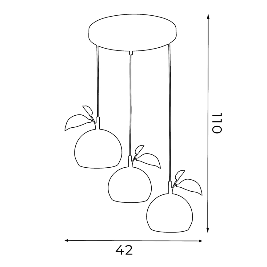 Hanglamp aan een koord APPLE 3xE27/15W/230V kleurrijk