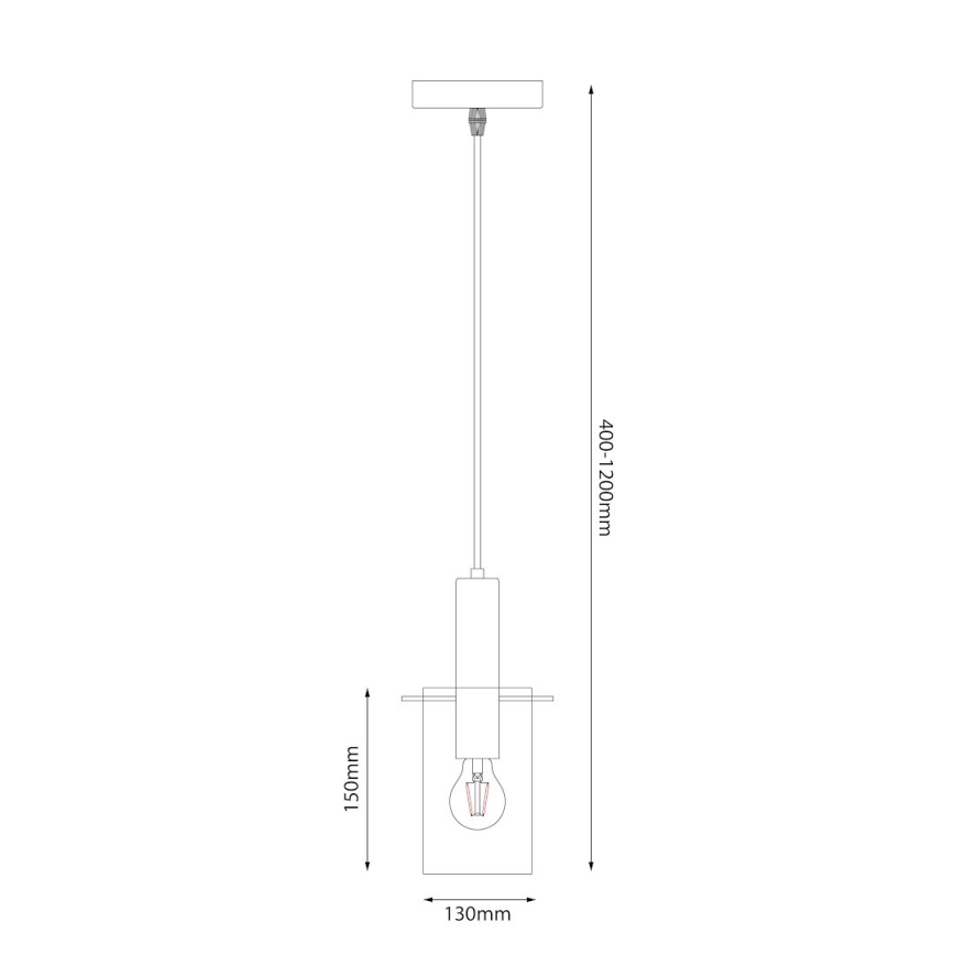 Hanglamp aan een koord ARCADIA 1xE27/60W/230V diameter 13 cm goud/gerookt