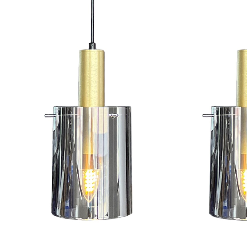Hanglamp aan een koord ARCADIA 3xE27/60W/230V goud/gerookt