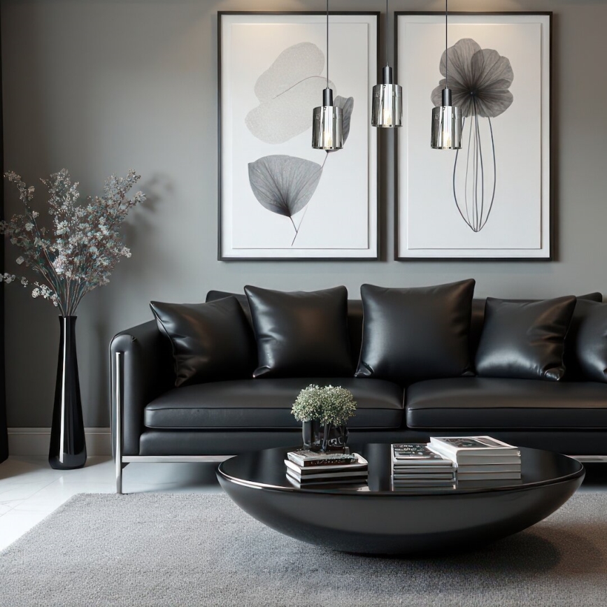 Hanglamp aan een koord ARCADIA 3xE27/60W/230V zwart/gerookt