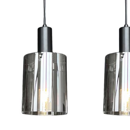 Hanglamp aan een koord ARCADIA 3xE27/60W/230V zwart/gerookt