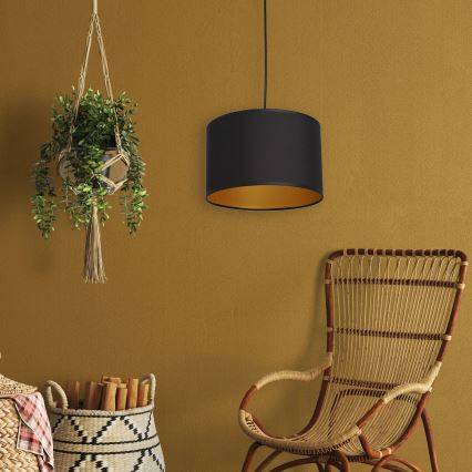 Hanglamp aan een koord ARDEN 1xE27/60W/230V d. 25 cm zwart/gouden