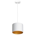 Hanglamp aan een koord ARDEN 1xE27/60W/230V diameter 18 cm wit/gouden