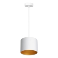 Hanglamp aan een koord ARDEN 1xE27/60W/230V diameter 18 cm wit/gouden