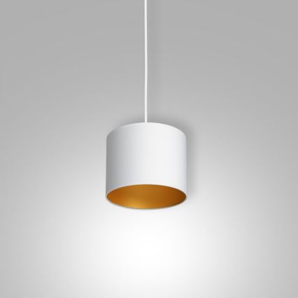 Hanglamp aan een koord ARDEN 1xE27/60W/230V diameter 18 cm wit/gouden