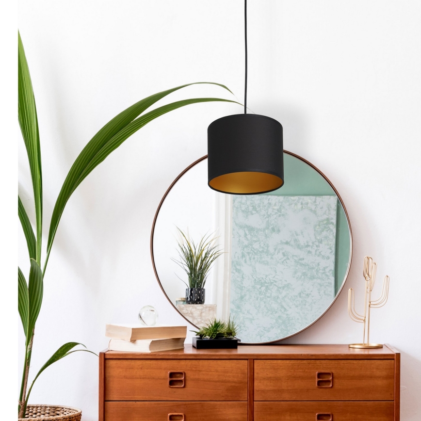 Hanglamp aan een koord ARDEN 1xE27/60W/230V diameter 18 cm zwart/gouden