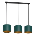 Hanglamp aan een koord ARDEN 3xE27/60W/230V groen/gouden