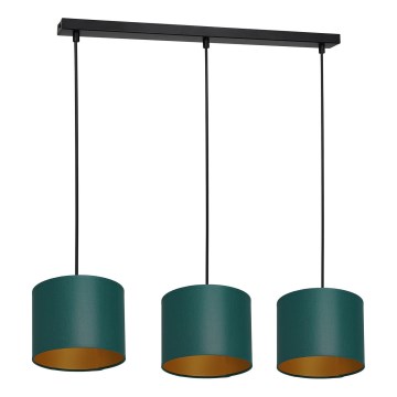 Hanglamp aan een koord ARDEN 3xE27/60W/230V groen/gouden