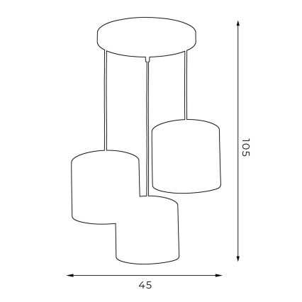 Hanglamp aan een koord ARDEN 3xE27/60W/230V paars/gouden