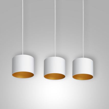 Hanglamp aan een koord ARDEN 3xE27/60W/230V wit/gouden