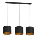 Hanglamp aan een koord ARDEN 3xE27/60W/230V zwart/gouden