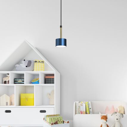 Hanglamp aan een koord ARENA 1xGX53/11W/230V blauw/goud