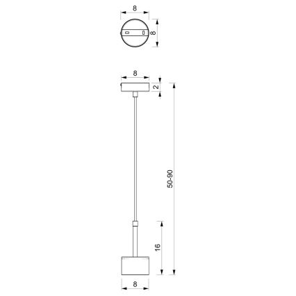 Hanglamp aan een koord ARENA 1xGX53/11W/230V zwart/chroom