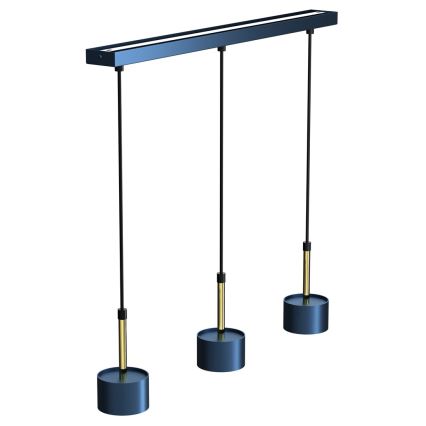 Hanglamp aan een koord ARENA 3xGX53/11W/230V blauw/goud