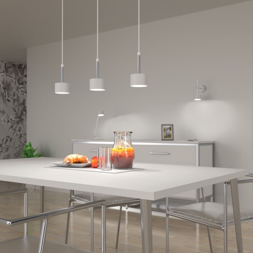 Hanglamp aan een koord ARENA 3xGX53/11W/230V wit/glanzend chroom