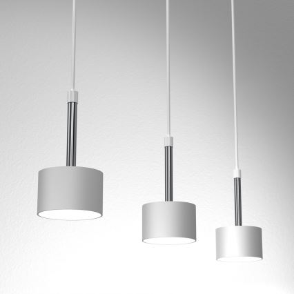 Hanglamp aan een koord ARENA 3xGX53/11W/230V wit/glanzend chroom