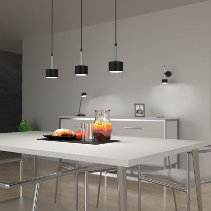 Hanglamp aan een koord ARENA 3xGX53/11W/230V zwart/glanzend chroom
