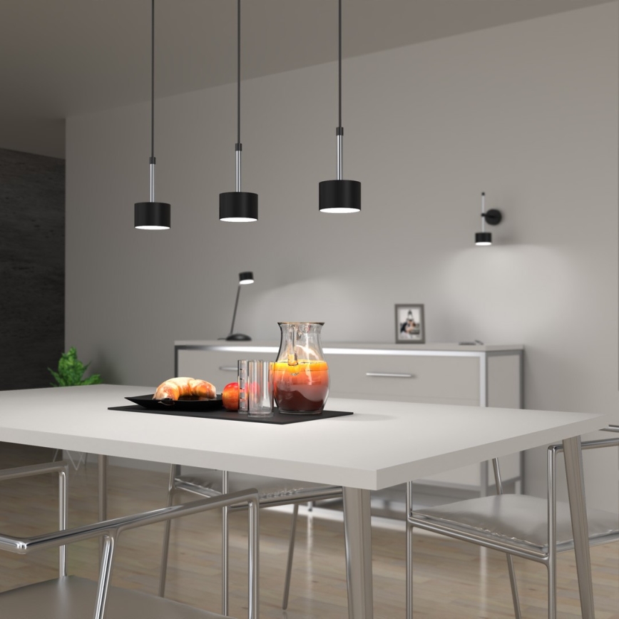 Hanglamp aan een koord ARENA 3xGX53/11W/230V zwart/glanzend chroom