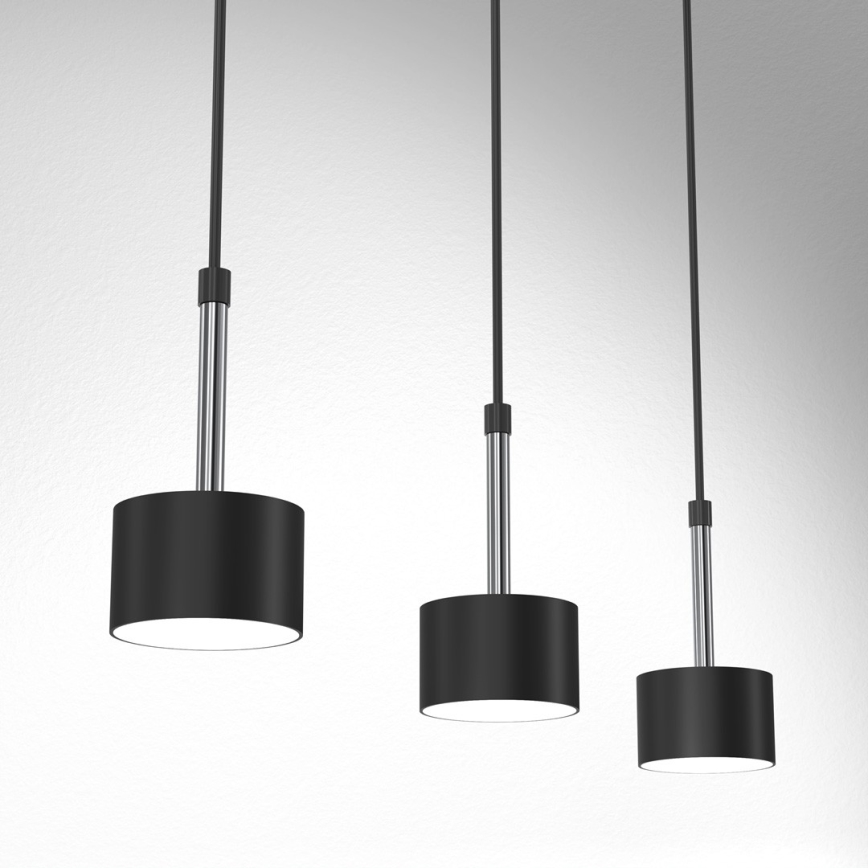 Hanglamp aan een koord ARENA 3xGX53/11W/230V zwart/glanzend chroom