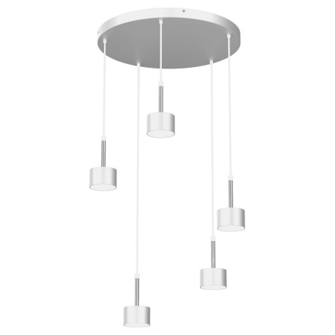 Hanglamp aan een koord ARENA 5xGX53/11W/230V wit/chroom