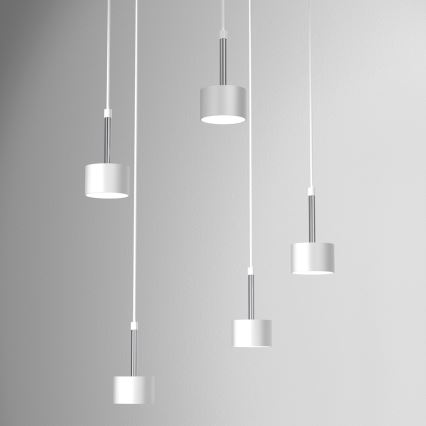 Hanglamp aan een koord ARENA 5xGX53/11W/230V wit/glanzend chroom