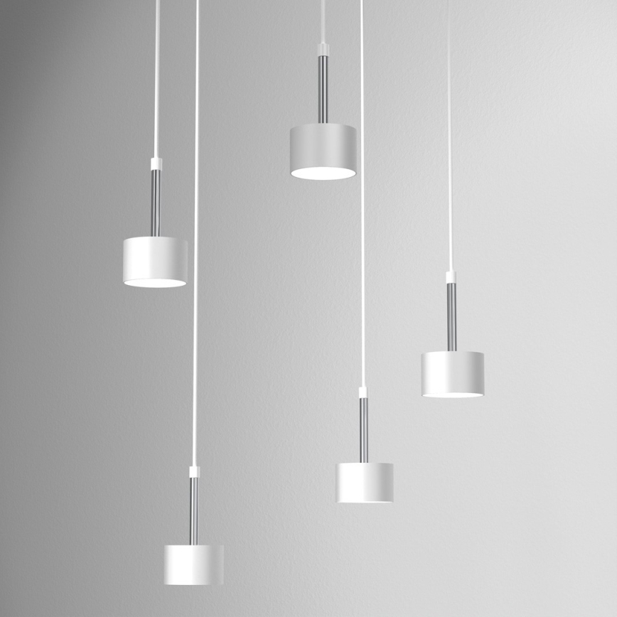 Hanglamp aan een koord ARENA 5xGX53/11W/230V wit/glanzend chroom