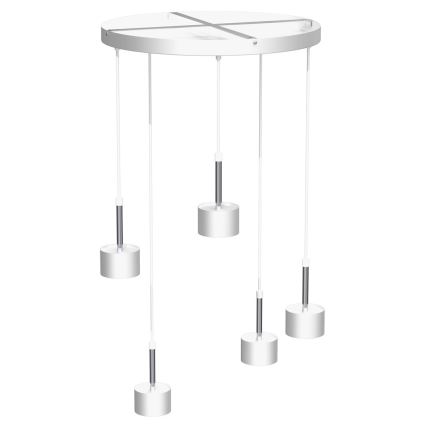 Hanglamp aan een koord ARENA 5xGX53/11W/230V wit/glanzend chroom