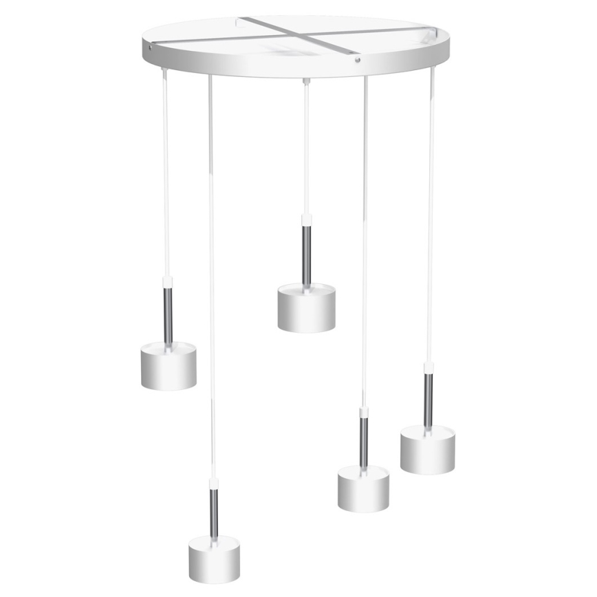 Hanglamp aan een koord ARENA 5xGX53/11W/230V wit/glanzend chroom