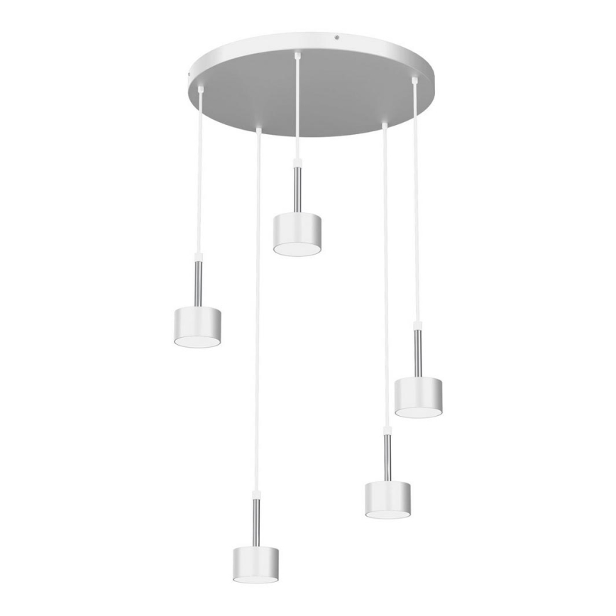 Hanglamp aan een koord ARENA 5xGX53/11W/230V wit/glanzend chroom