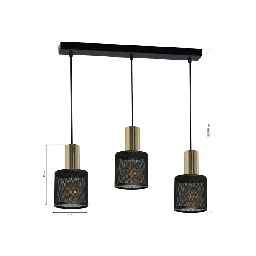 Hanglamp aan een koord ARES 3xE27/60W/230V