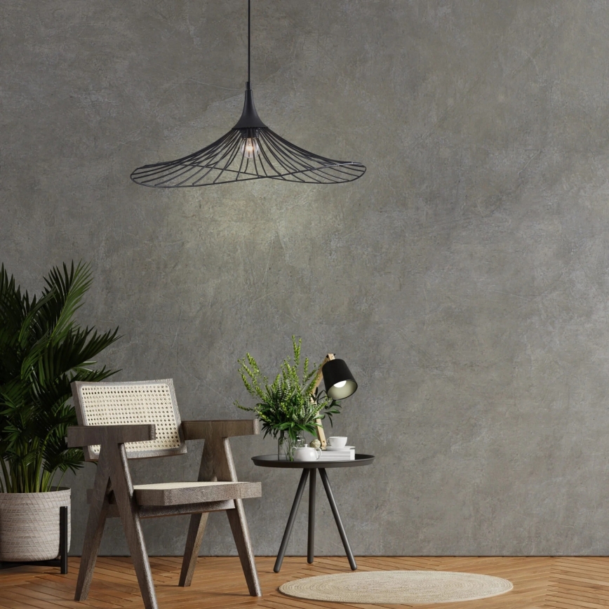Hanglamp aan een koord ARIELLE 1xE27/20W/230V diameter 50 cm zwart