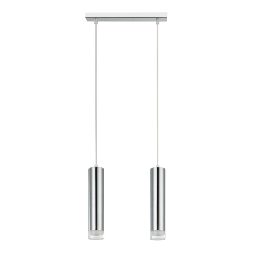 Hanglamp aan een koord ARMIN 2xGU10/10W/230V glanzend chroom
