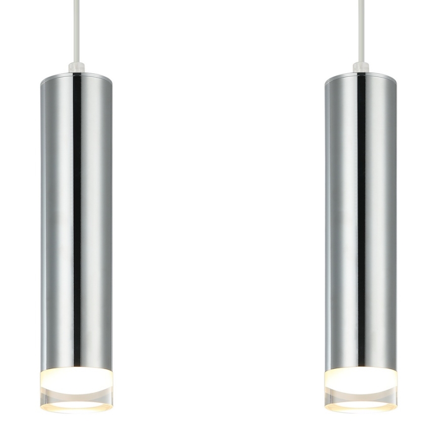 Hanglamp aan een koord ARMIN 2xGU10/10W/230V glanzend chroom