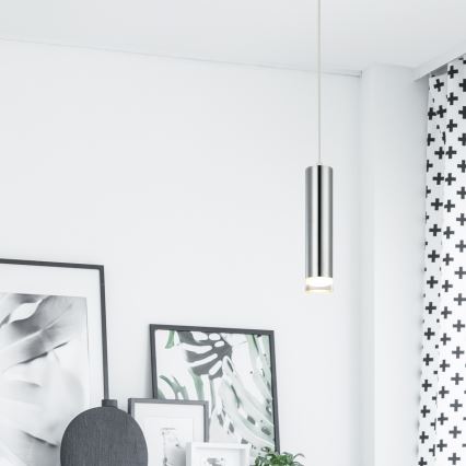 Hanglamp aan een koord ARMIN 3xGU10/10W/230V glanzend chroom