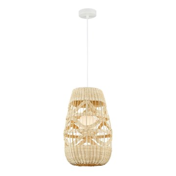 Hanglamp aan een koord ARONA 1xG9/9W/230V diameter 25 cm rotan/beige