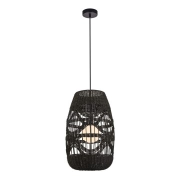 Hanglamp aan een koord ARONA 1xG9/9W/230V diameter 25 cm rotan/zwart