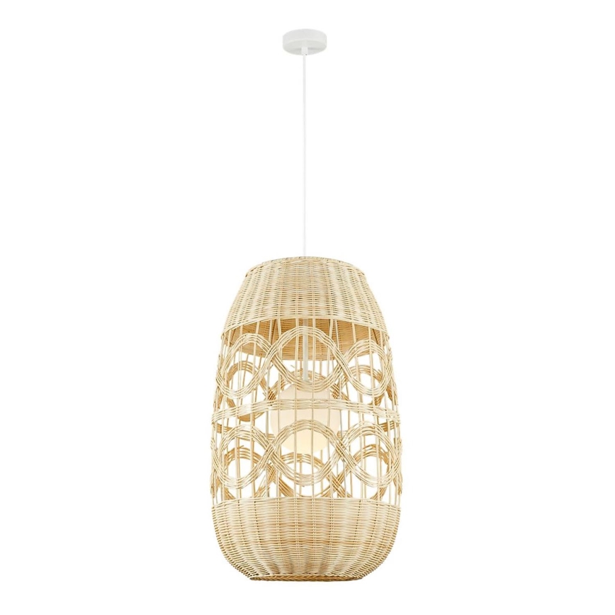 Hanglamp aan een koord ARONA 1xG9/9W/230V diameter 40 cm rotan/beige