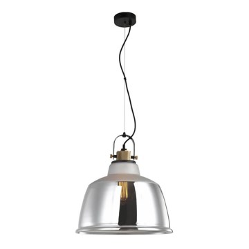 Hanglamp aan een koord ASGARD 1xE27/11W/230V zilver