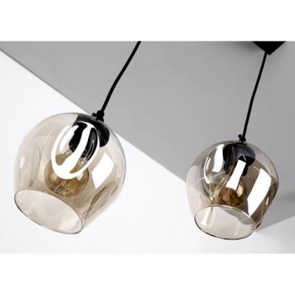 Hanglamp aan een koord ASPA 2xE27/40W/230V zwart