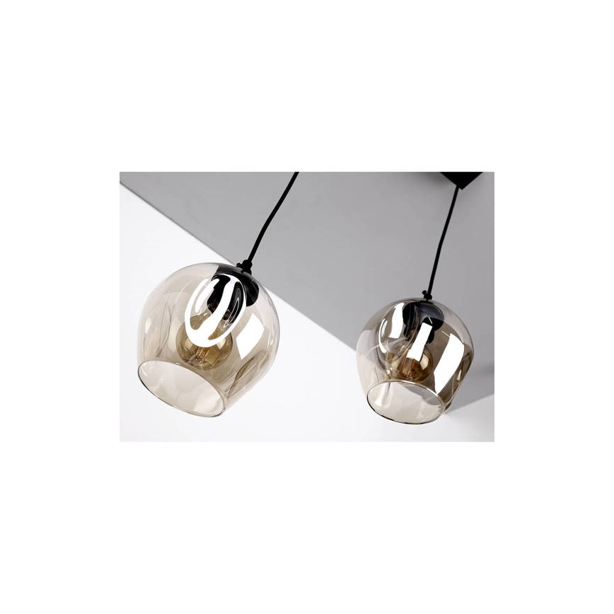 Hanglamp aan een koord ASPA 2xE27/40W/230V zwart