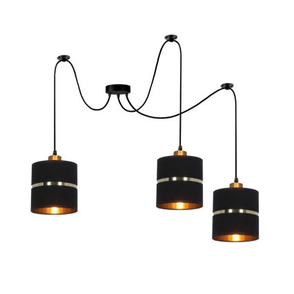Hanglamp aan een koord ASSAM 3xE27/60W/230V zwart