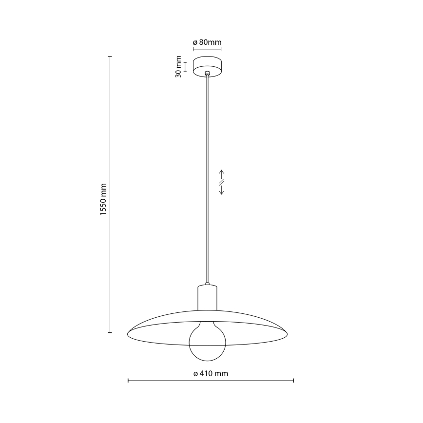 Hanglamp aan een koord ASTRA 1xE27/15W/230V diameter 41 cm zwart